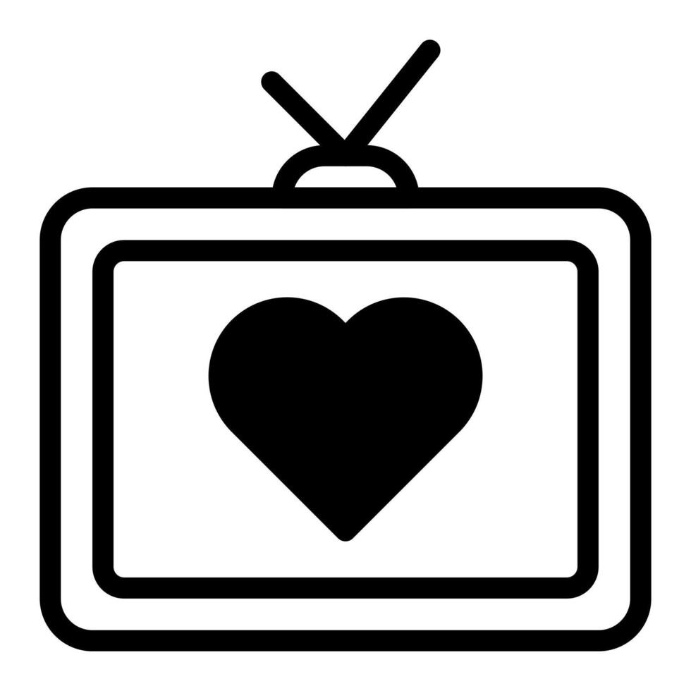 tv dualtone schwarz valentine illustration vektor und logo symbol neujahr symbol perfekt.