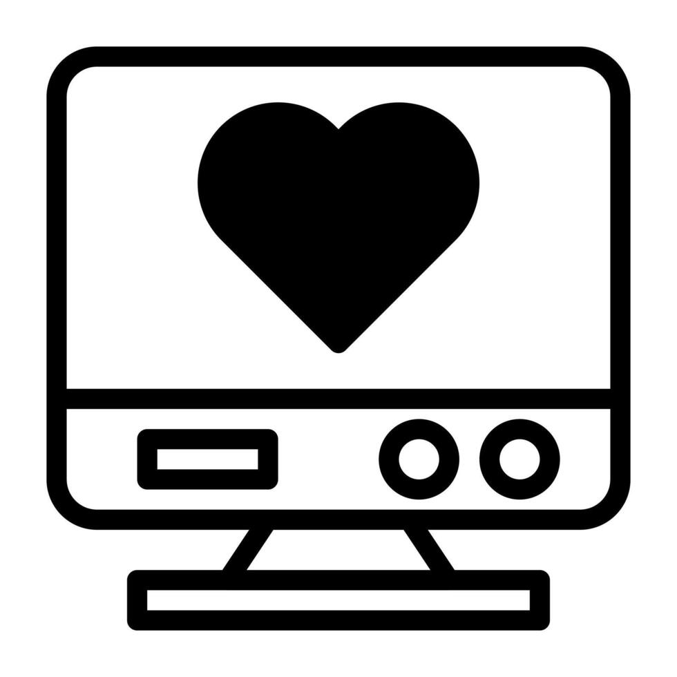 tv dualtone schwarz valentine illustration vektor und logo symbol neujahr symbol perfekt.