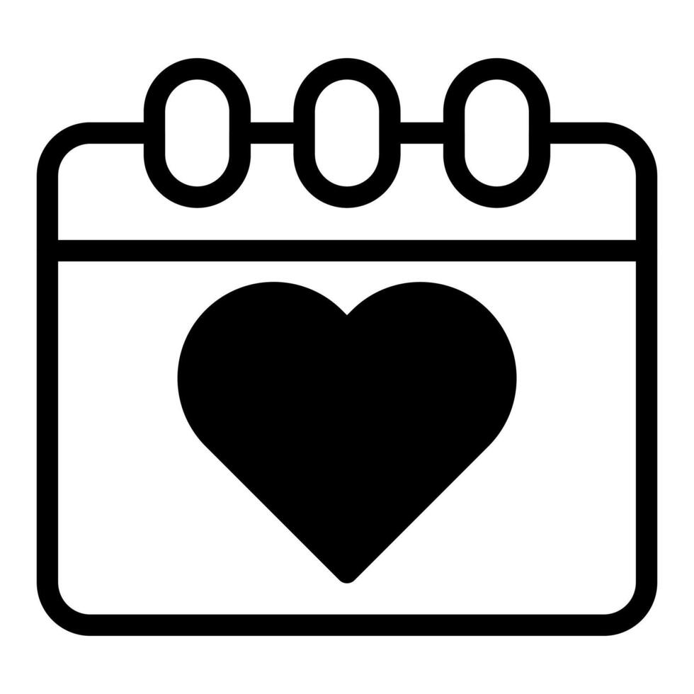 kalender zweifarbig schwarz valentine illustration vektor und logo symbol neujahrssymbol perfekt.