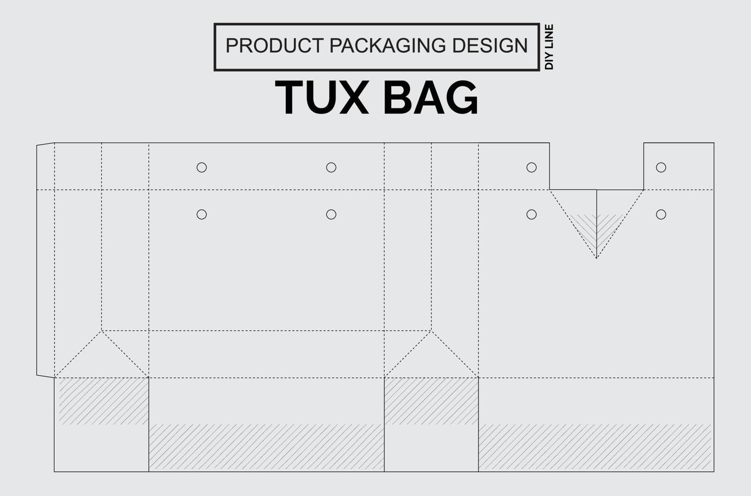 klippa produkt förpackning design tux väska vektor