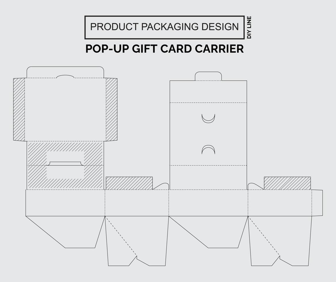 Passen Sie das Produktverpackungsdesign an Pop-up-Geschenkkartenträger vektor