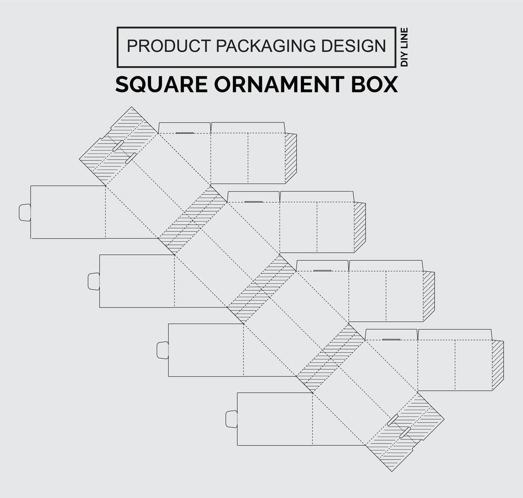 Passen Sie das Produktverpackungsdesign quadratische Ornamentbox an vektor