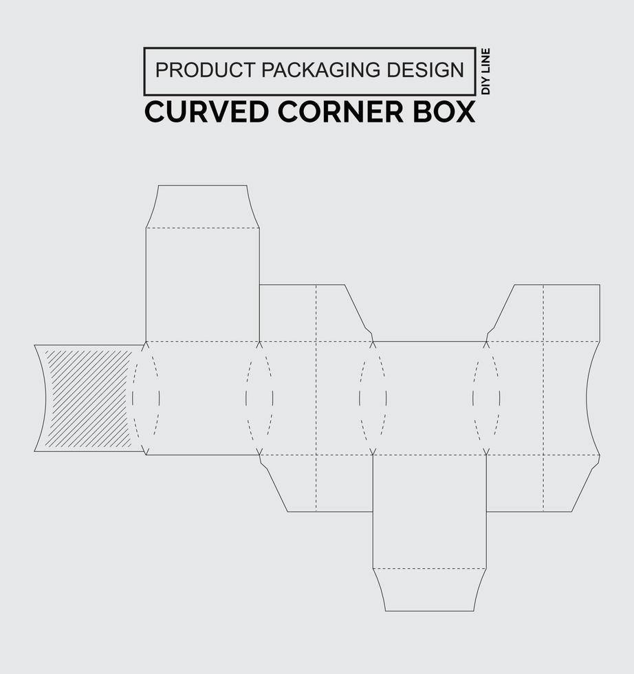 Passen Sie das Design der Produktverpackung mit gebogener Eckbox an vektor