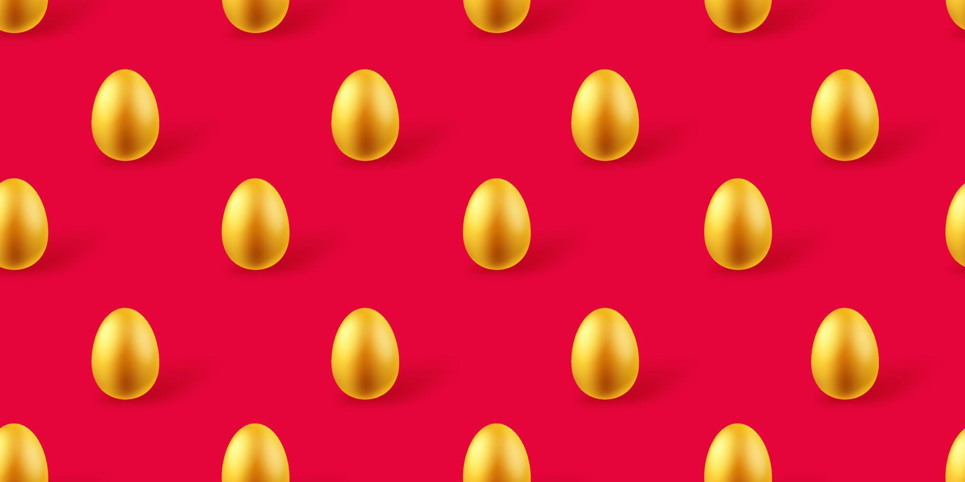 Vektor Musterdesign mit goldenen Eiern. Ostern-Konzept