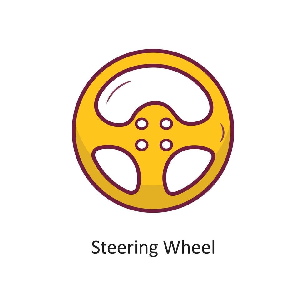 styrning hjul vektor fylld översikt ikon design illustration. gaming symbol på vit bakgrund eps 10 fil