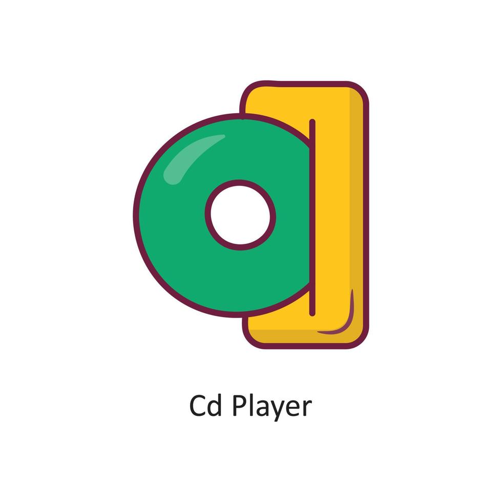 CD spelare vektor fylld översikt ikon design illustration. gaming symbol på vit bakgrund eps 10 fil