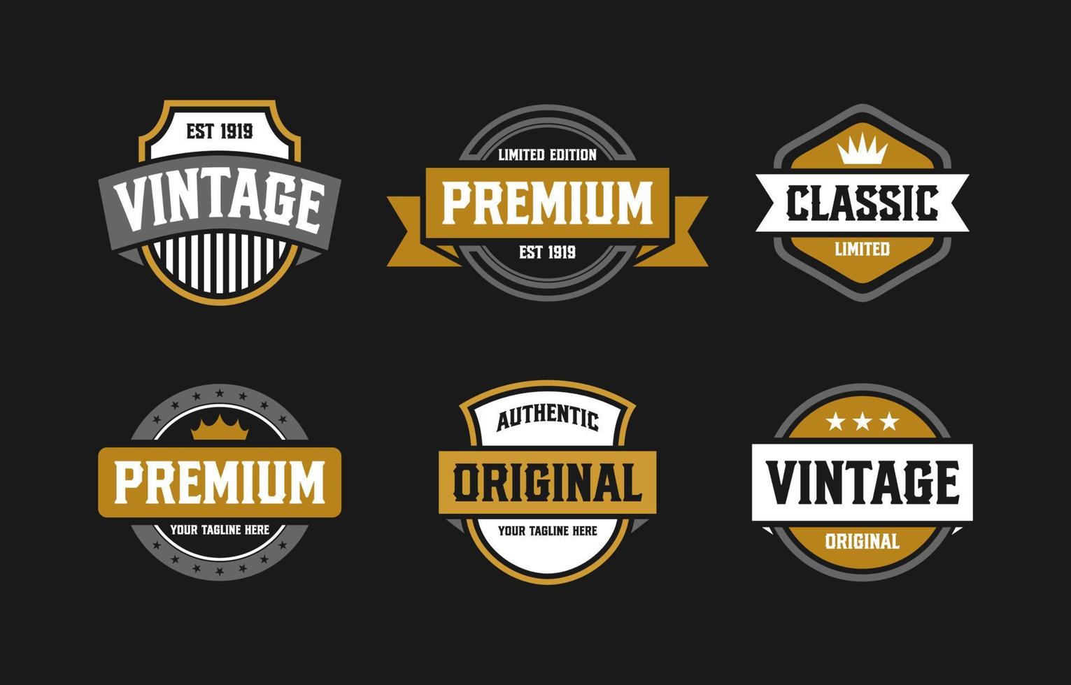 vintage-logo-kollcetion-set vektor