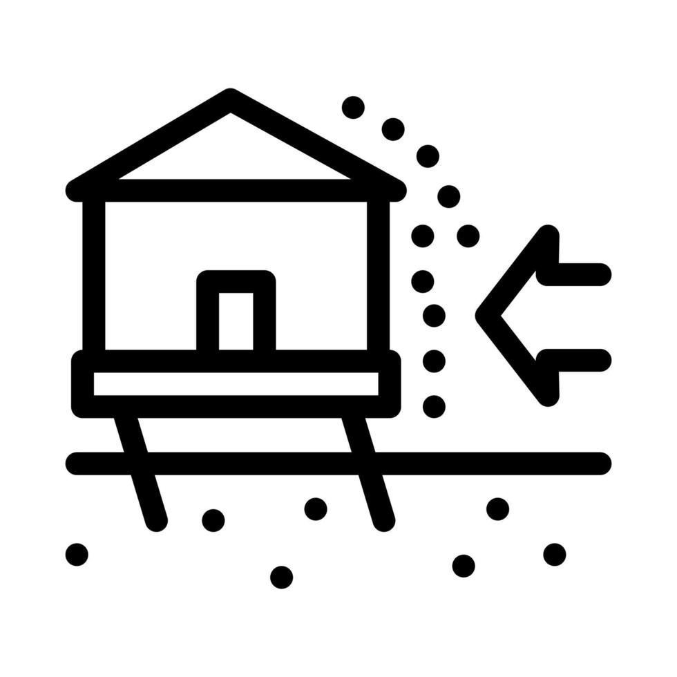 hus river med vind ikon vektor översikt illustration