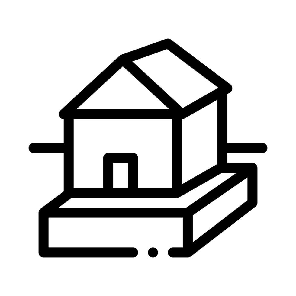 Haus auf Fundament Symbol Vektor Umriss Illustration