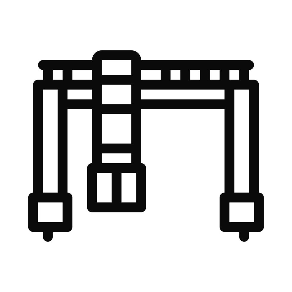 Kranterminal mit Containersymbol-Vektorumrissillustration vektor