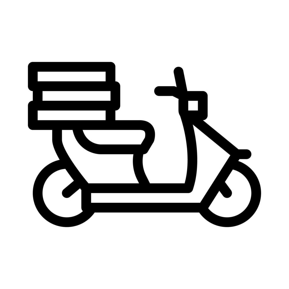 Essen Lieferung Motorrad Symbol Vektor Umriss Illustration