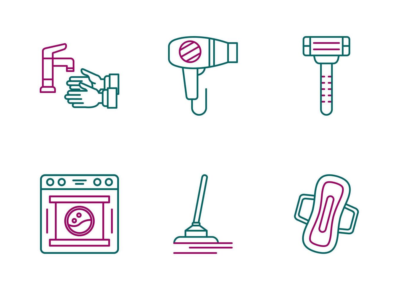 Hygiene-Routine-Vektor-Icon-Set vektor