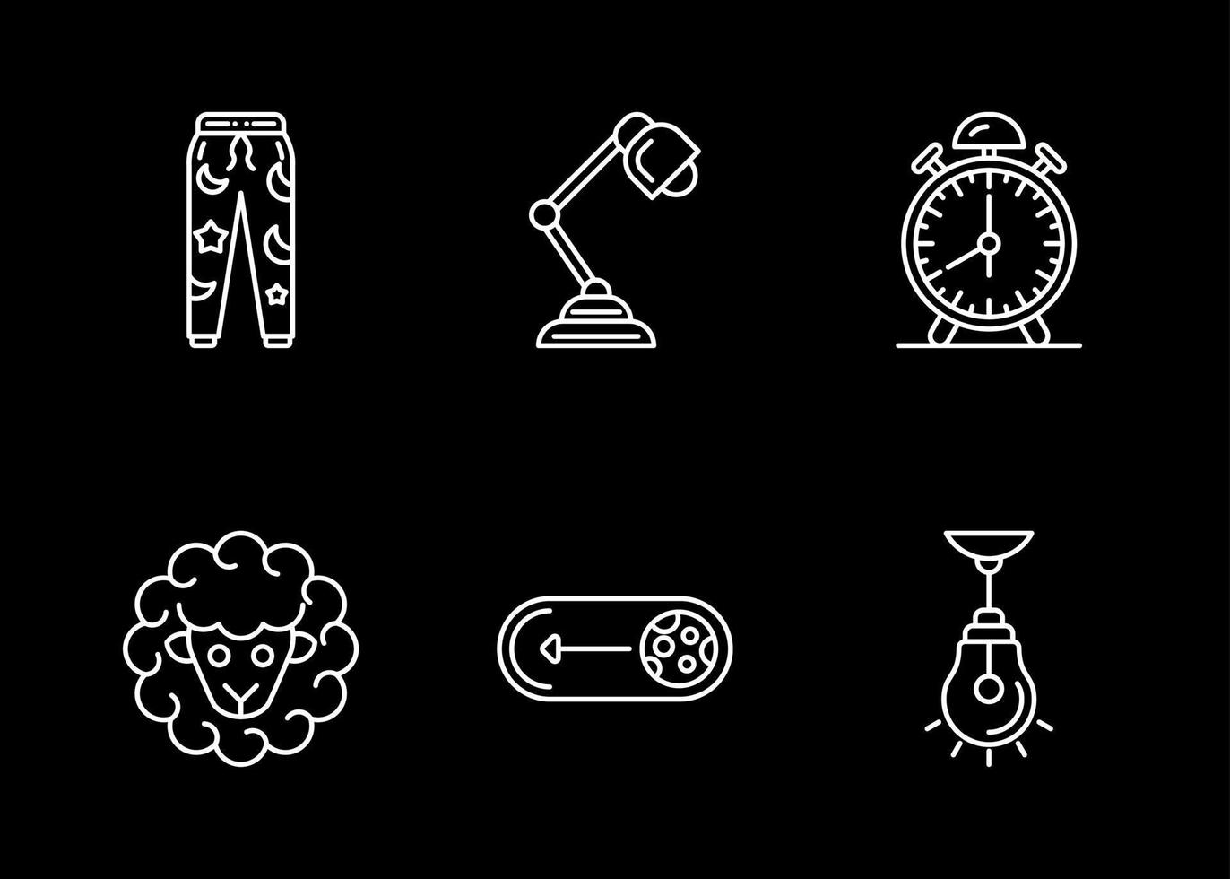 Zeit zum Schlafen Vektor Icon Set