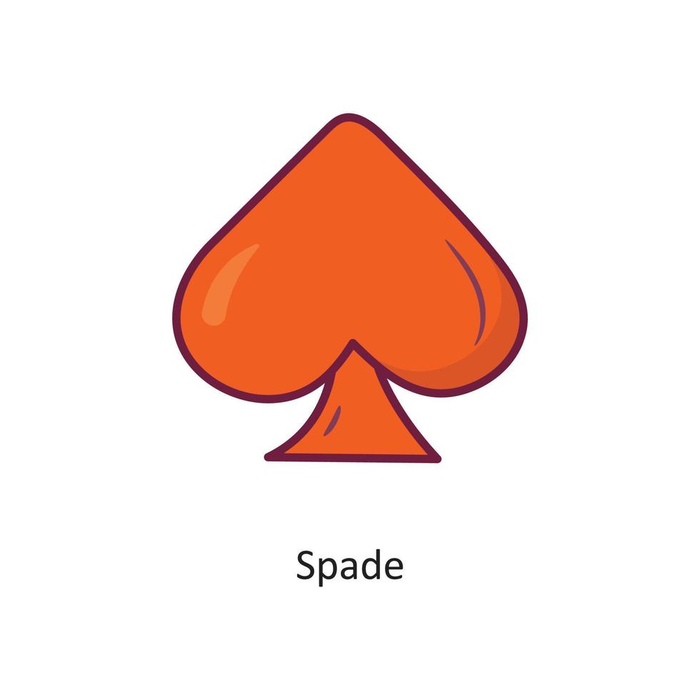 spade vektor fylld översikt ikon design illustration. gaming symbol på vit bakgrund eps 10 fil