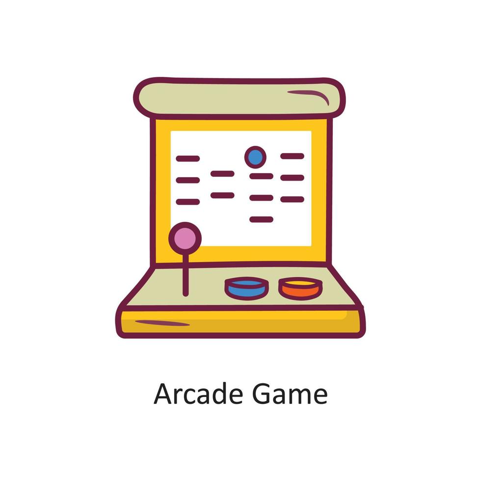 Arcade-Spiel Vektor gefüllt Umriss Icon Design Illustration. Gaming-Symbol auf weißem Hintergrund eps 10-Datei