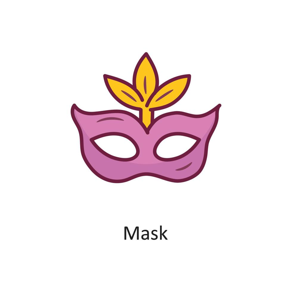 mask vektor fylld översikt ikon design illustration. Semester symbol på vit bakgrund eps 10 fil