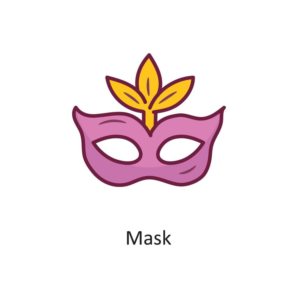 Maske Vektor gefüllt Umriss Icon Design Illustration. Feiertagssymbol auf weißem Hintergrund eps 10-Datei
