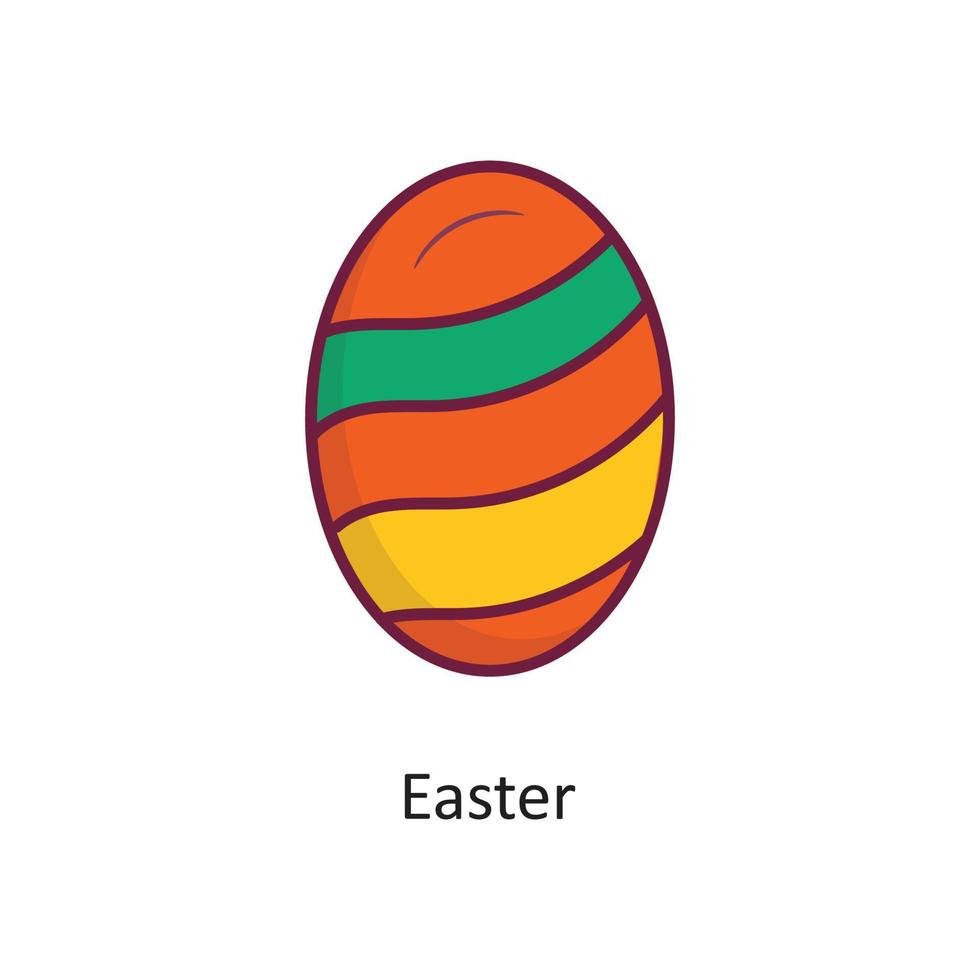 Ostern-Vektor füllte Entwurfsikonen-Designillustration. Feiertagssymbol auf weißem Hintergrund eps 10-Datei vektor