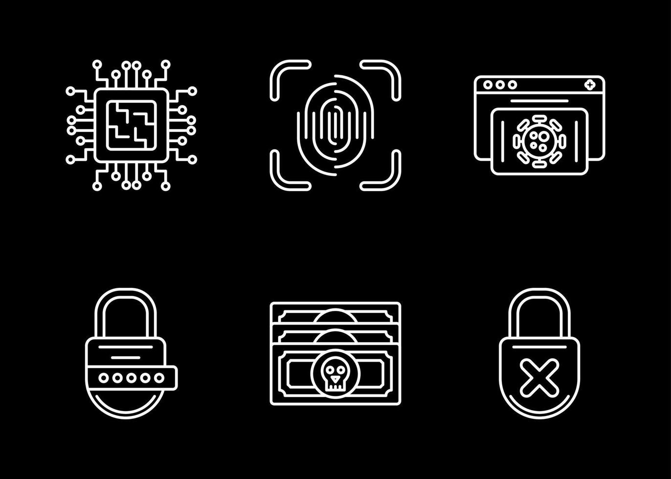 Hacker-Vektor-Icon-Set vektor