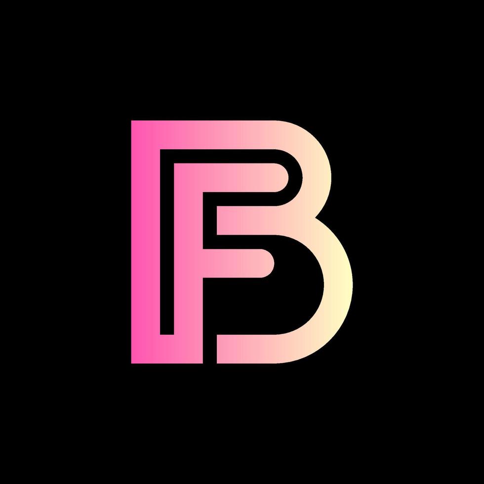 kreatives und minimalistisches fb-logo-design mit buchstaben f und b, fb-monogramm vektor