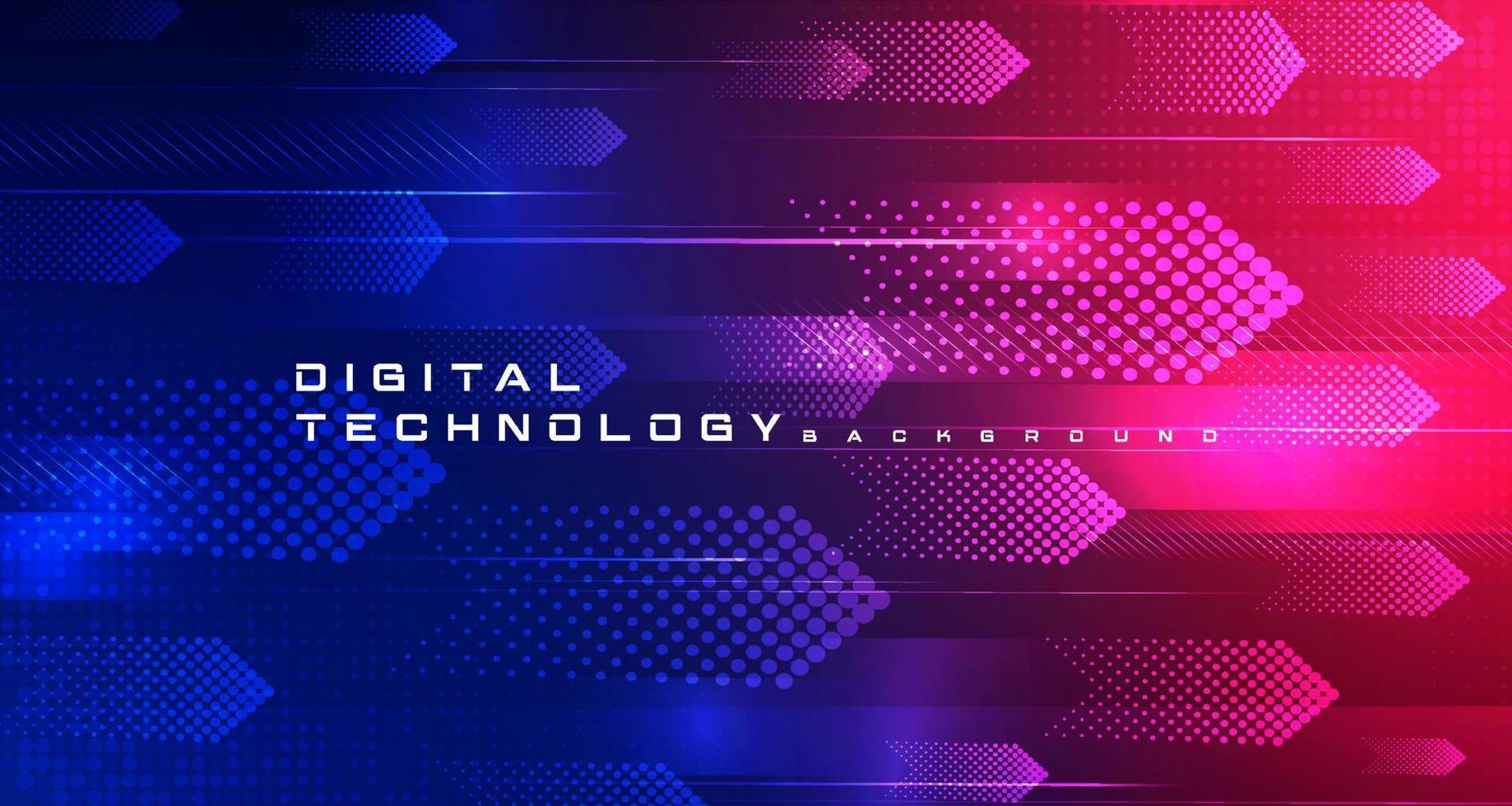abstrakte digitale technologie futuristische schaltung blauer rosa hintergrund, cyber-wissenschafts-tech-pfeil, innovation zukunft ai große daten, globale internet-netzwerkverbindung, wolken-hi-tech-illustrationsvektor vektor