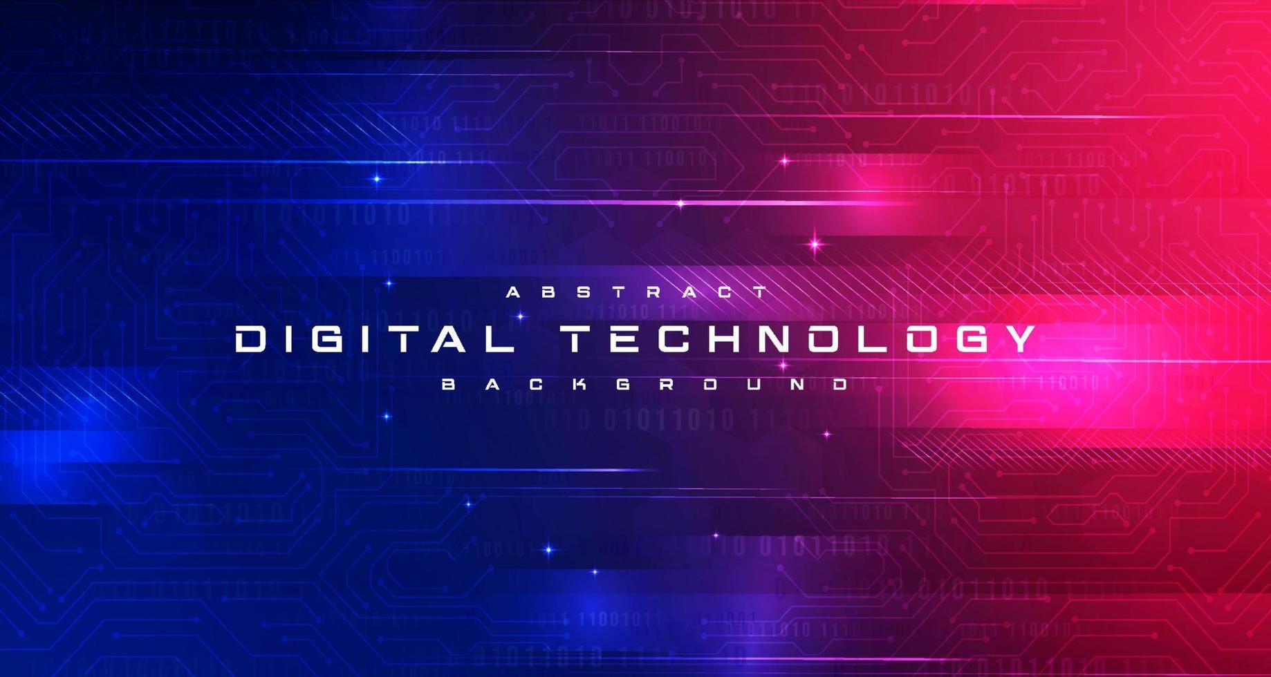abstrakte digitale technologie futuristische schaltung blauer rosa hintergrund, cyberwissenschaftstechnologie, innovative kommunikationszukunft, ai große daten, internetnetzwerkverbindung, wolkenhi-tech-illustrationsvektor vektor