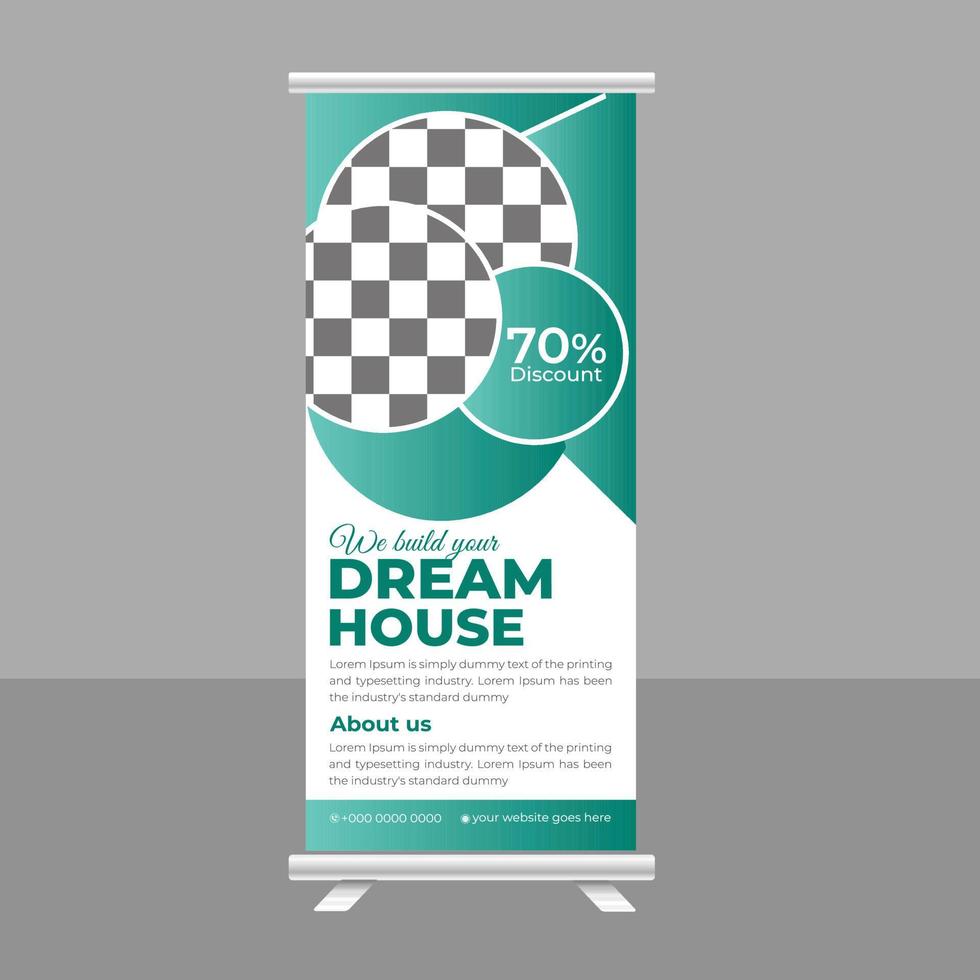 Immobilien-Roll-up-Banner vektor