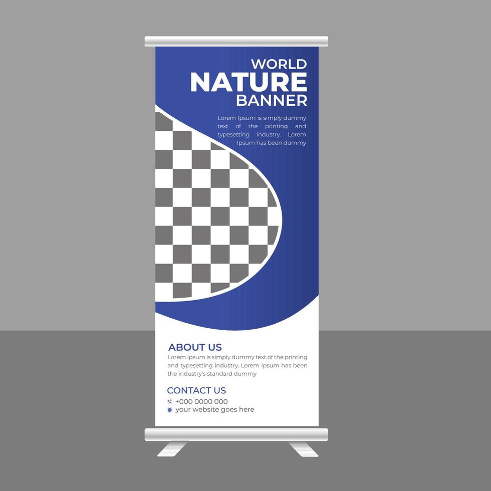 Natur Roll-up-Banner-Template-Design vektor