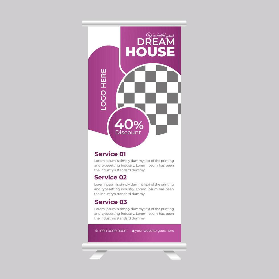 Immobilien-Roll-up-Banner vektor