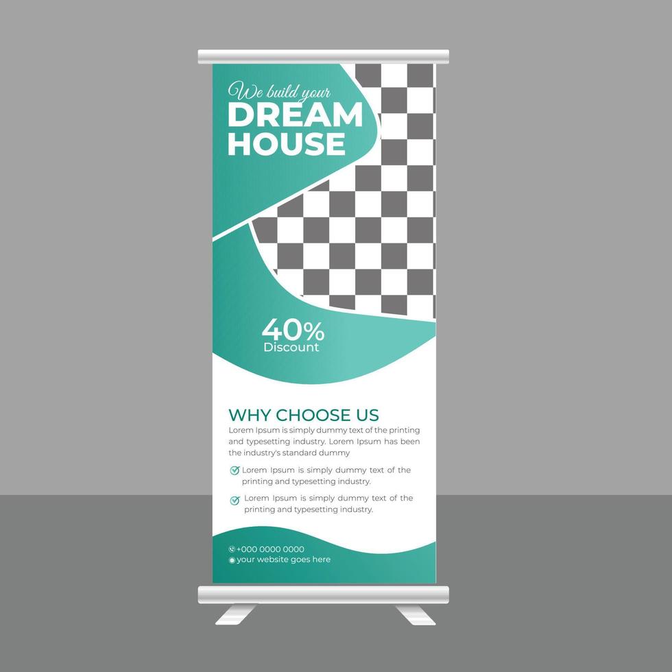 Immobilien-Roll-up-Banner vektor