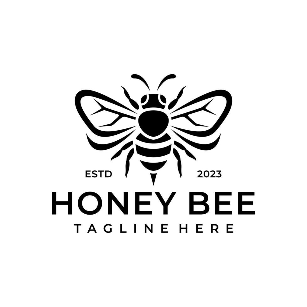 Inspiration für Bienenlogo-Designvorlagen. hand gezeichnete honigbienen-vektorillustration. vektor