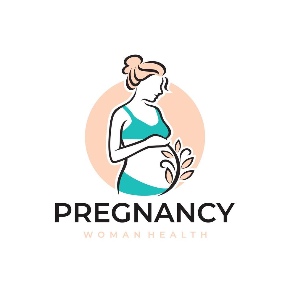 graviditet gravid kvinna moderlig logotyp vektor ikon illustration