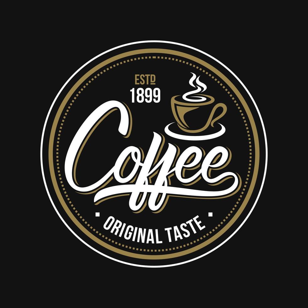 Vintage-Kaffee-Logo-Vorlage. Koffein-Logo. Retro-Vintage-Insignien. Retro-Kaffee-Abzeichen. Vektor-Illustration vektor