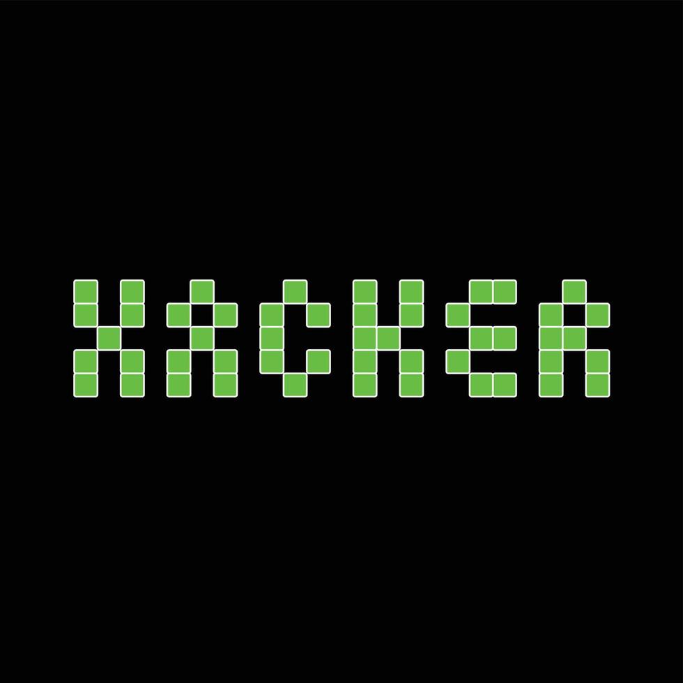hacker font cyber tjuv logotyp design vektor