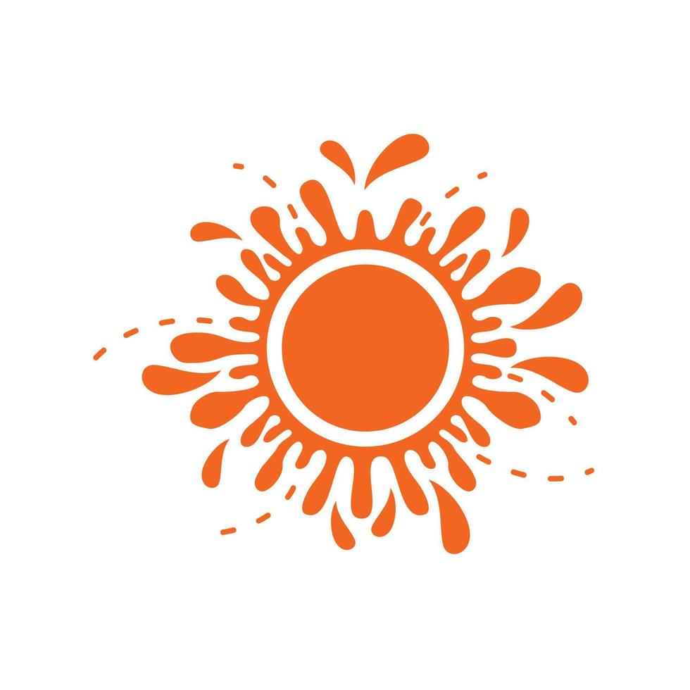 saftig Sol stänk orange fruktig positiv energi logotyp vektor