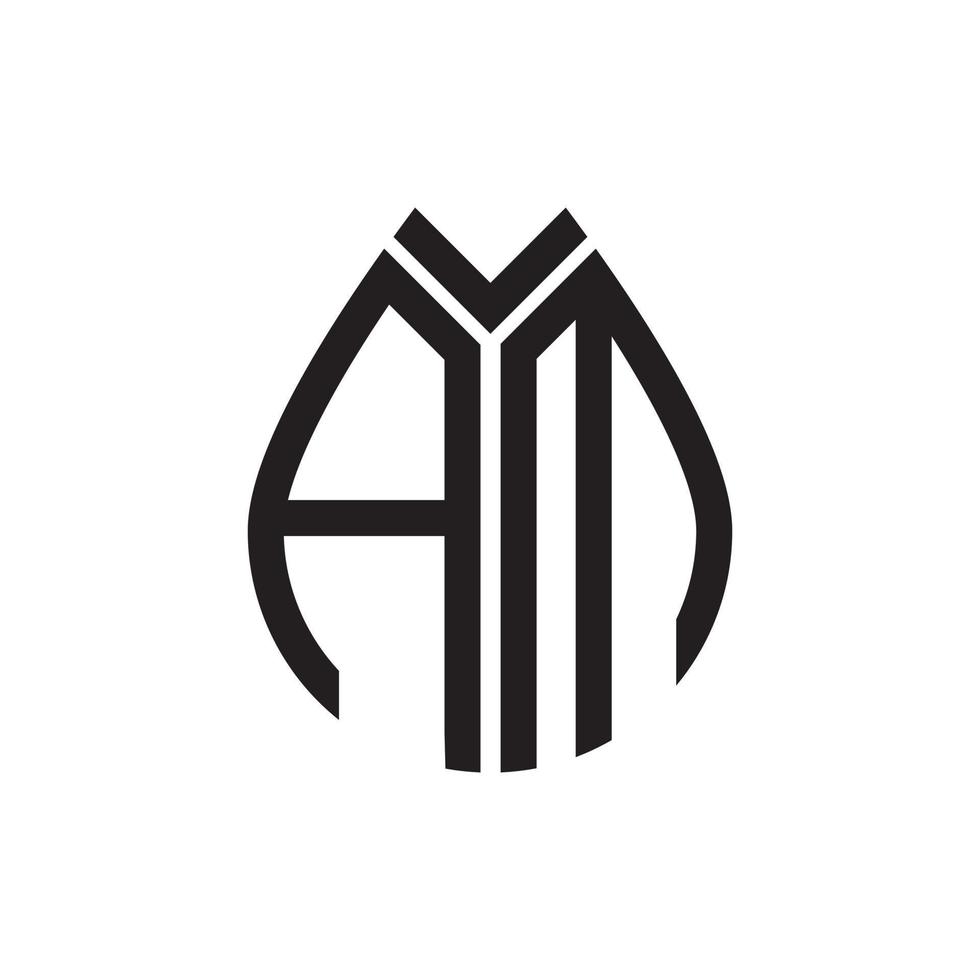 Am-Brief-Logo-Design. Am-Kreativanfangs-Brief-Logo-Design. bin kreatives Initialen-Buchstaben-Logo-Konzept. vektor