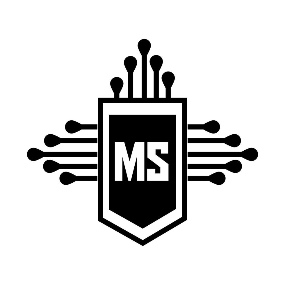 ms letter logo design.ms kreatives initiales ms letter logo design. ms kreative Initialen schreiben Logo-Konzept. vektor
