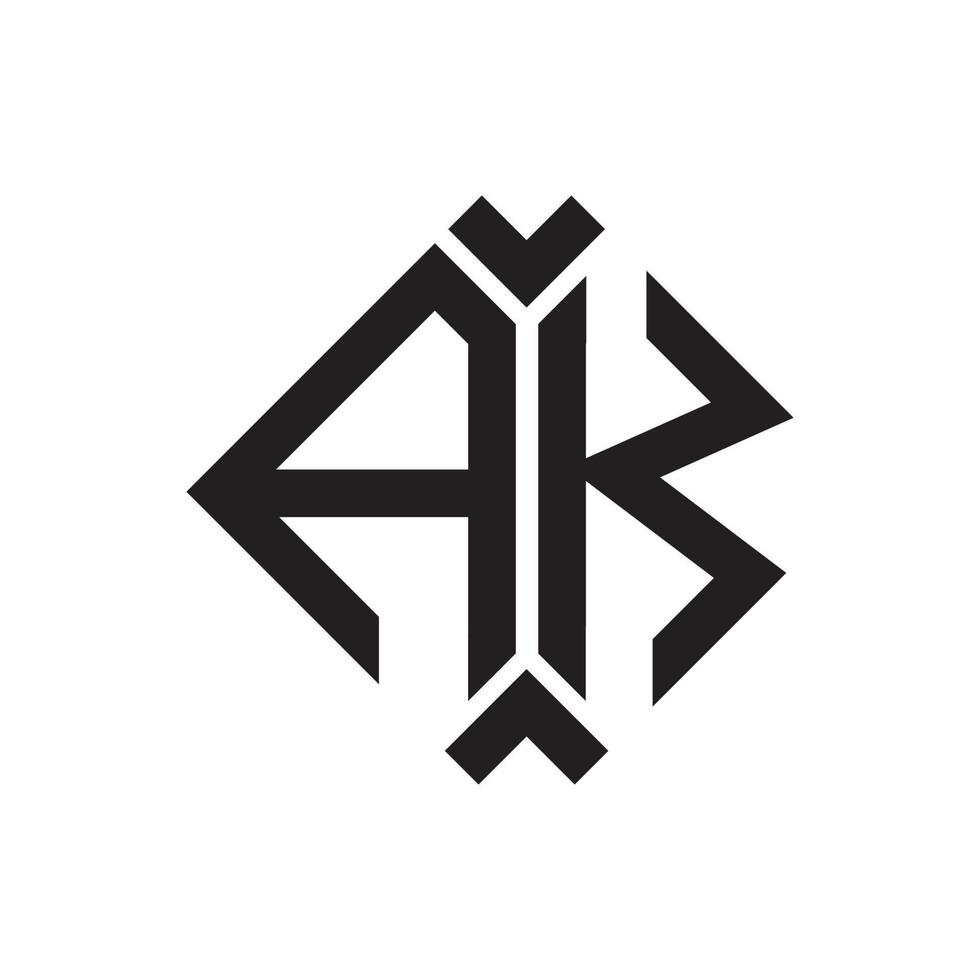 ak-Buchstaben-Logo-Design. ak-kreatives anfängliches ak-Buchstaben-Logo-Design. ak kreative Initialen schreiben Logo-Konzept. vektor
