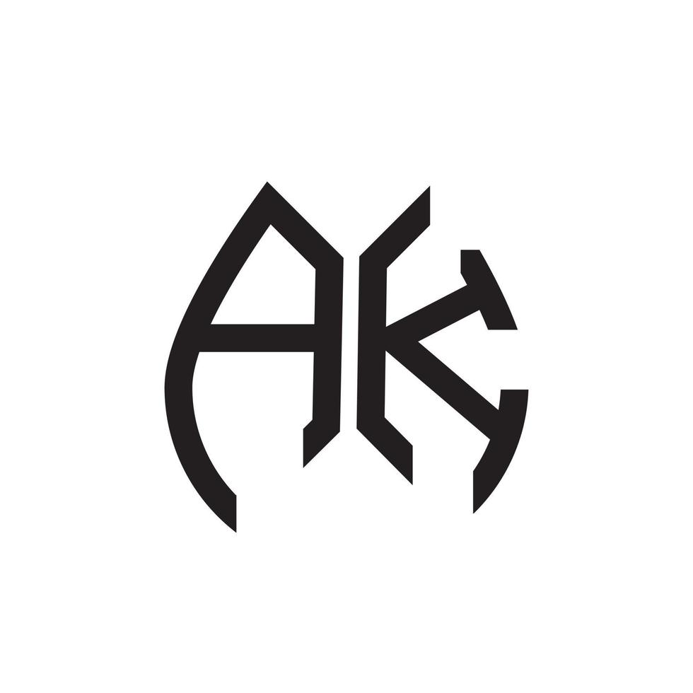 ak-Buchstaben-Logo-Design. ak-kreatives anfängliches ak-Buchstaben-Logo-Design. ak kreative Initialen schreiben Logo-Konzept. vektor