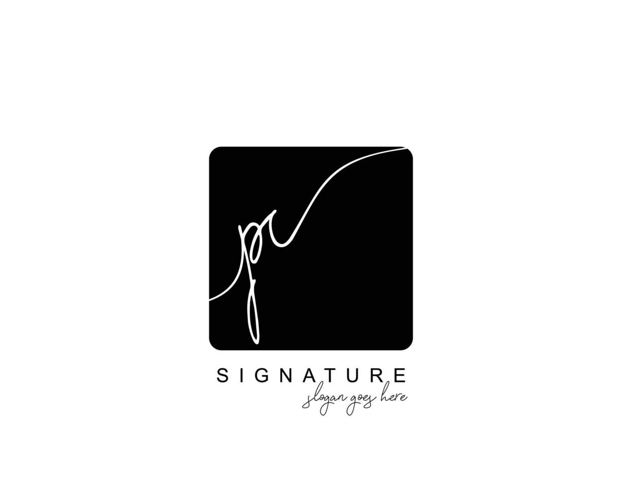 anfängliches pc-schönheitsmonogramm und elegantes logo-design, handschriftliches logo der ersten unterschrift, hochzeit, mode, blumen und botanik mit kreativer vorlage. vektor