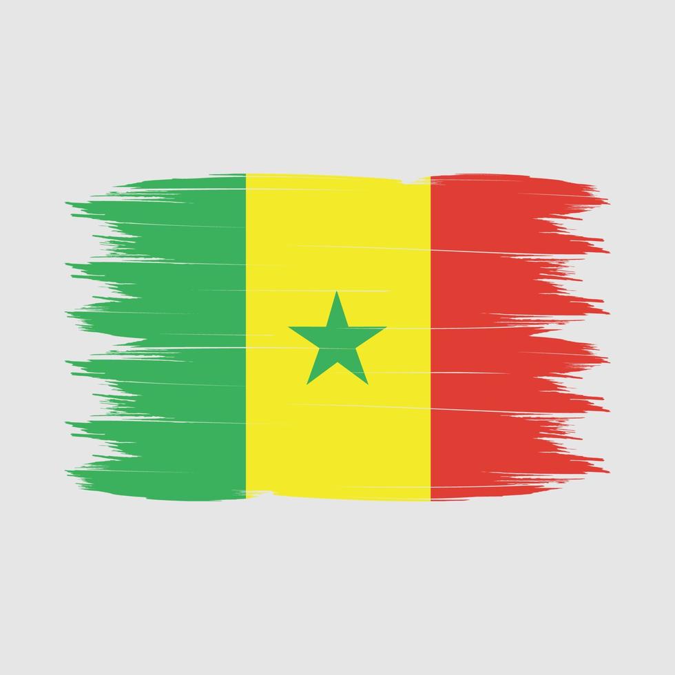 Senegal-Flaggen-Pinsel-Vektor vektor