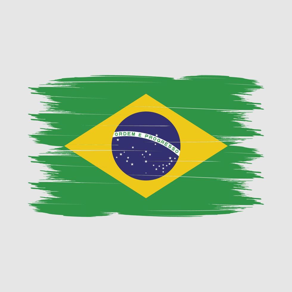 Pinselvektor der brasilianischen Flagge vektor