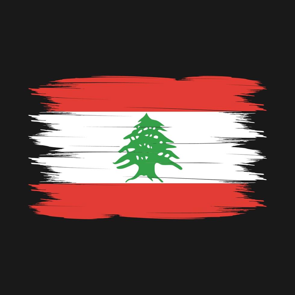 libanon flagga borsta vektor