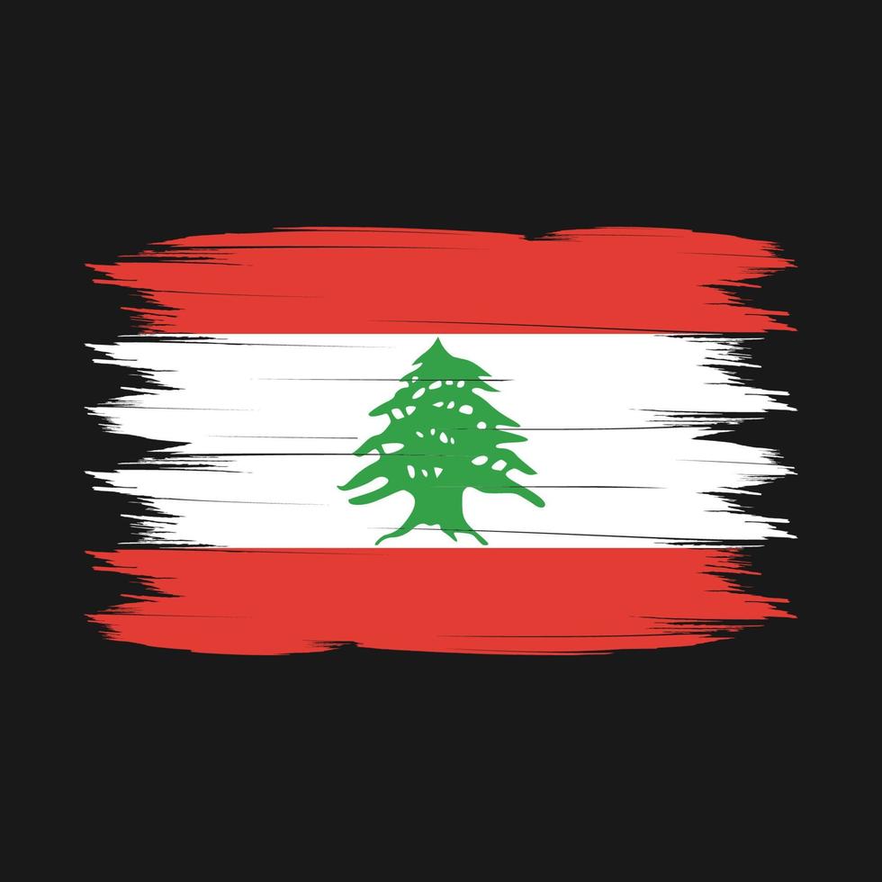 Pinselvektor der libanon-Flagge vektor