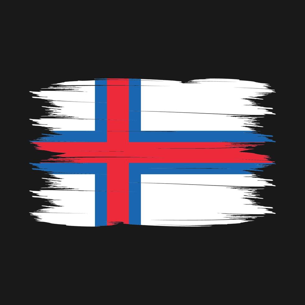 faroe öar flagga borsta vektor