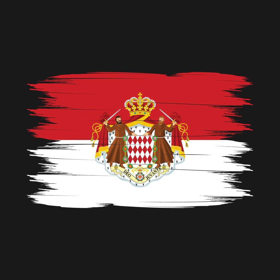 Pinselvektor der Monaco-Flagge vektor