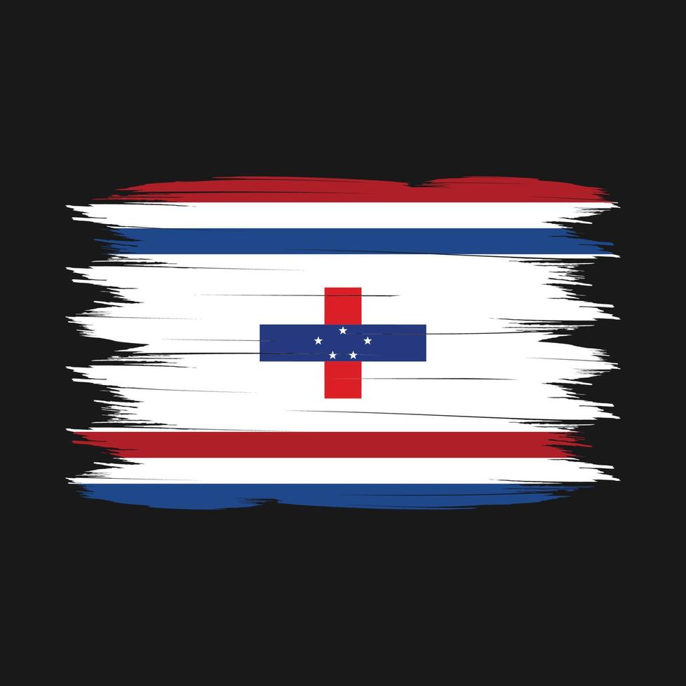 Pinselvektor mit niederländischer Flagge vektor