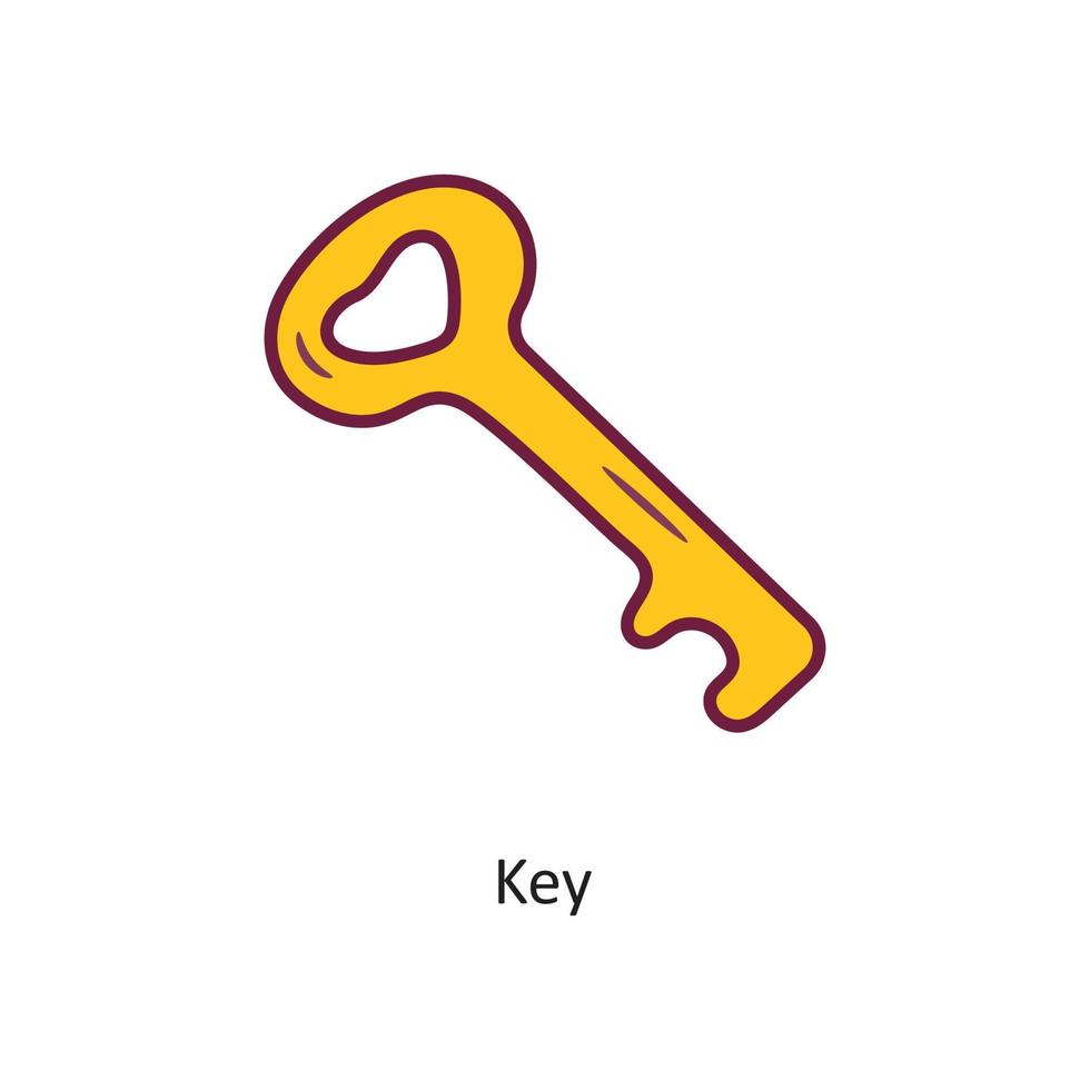 Schlüsselvektor gefüllte Entwurfsikonen-Designillustration. Gaming-Symbol auf weißem Hintergrund eps 10-Datei vektor