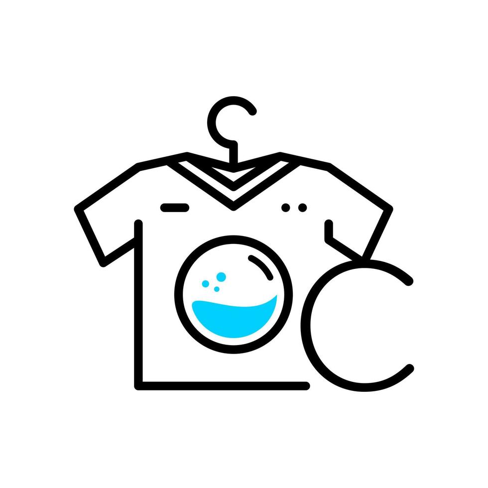 Anfangs-C-Wäscherei-Logo vektor