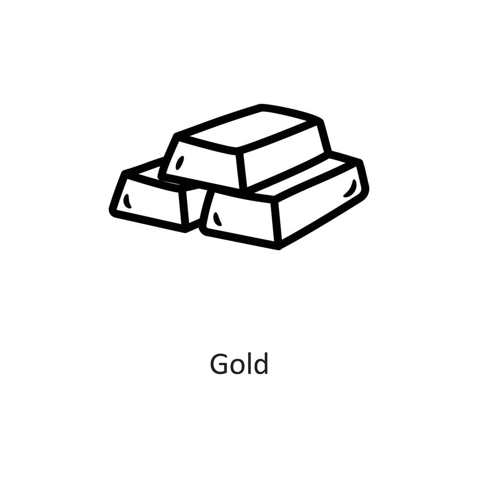 guld vektor översikt ikon design illustration. gaming symbol på vit bakgrund eps 10 fil